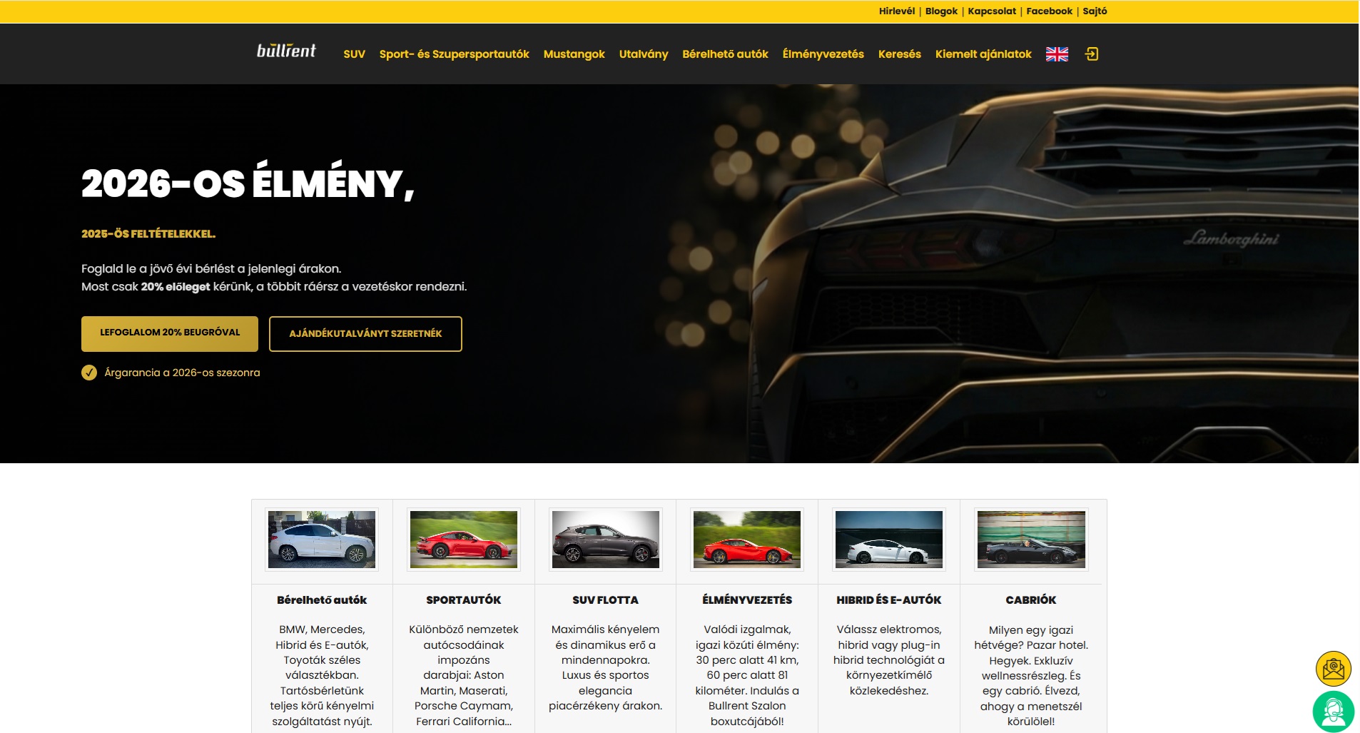 bullrent.hu nyitóoldal